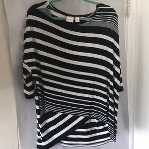 Chico’s size 2 striped dolman shirt.